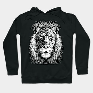 Lion head art in linear style Hoodie